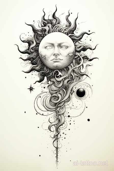  AI Sun And Moon Tattoo Ideas 9
